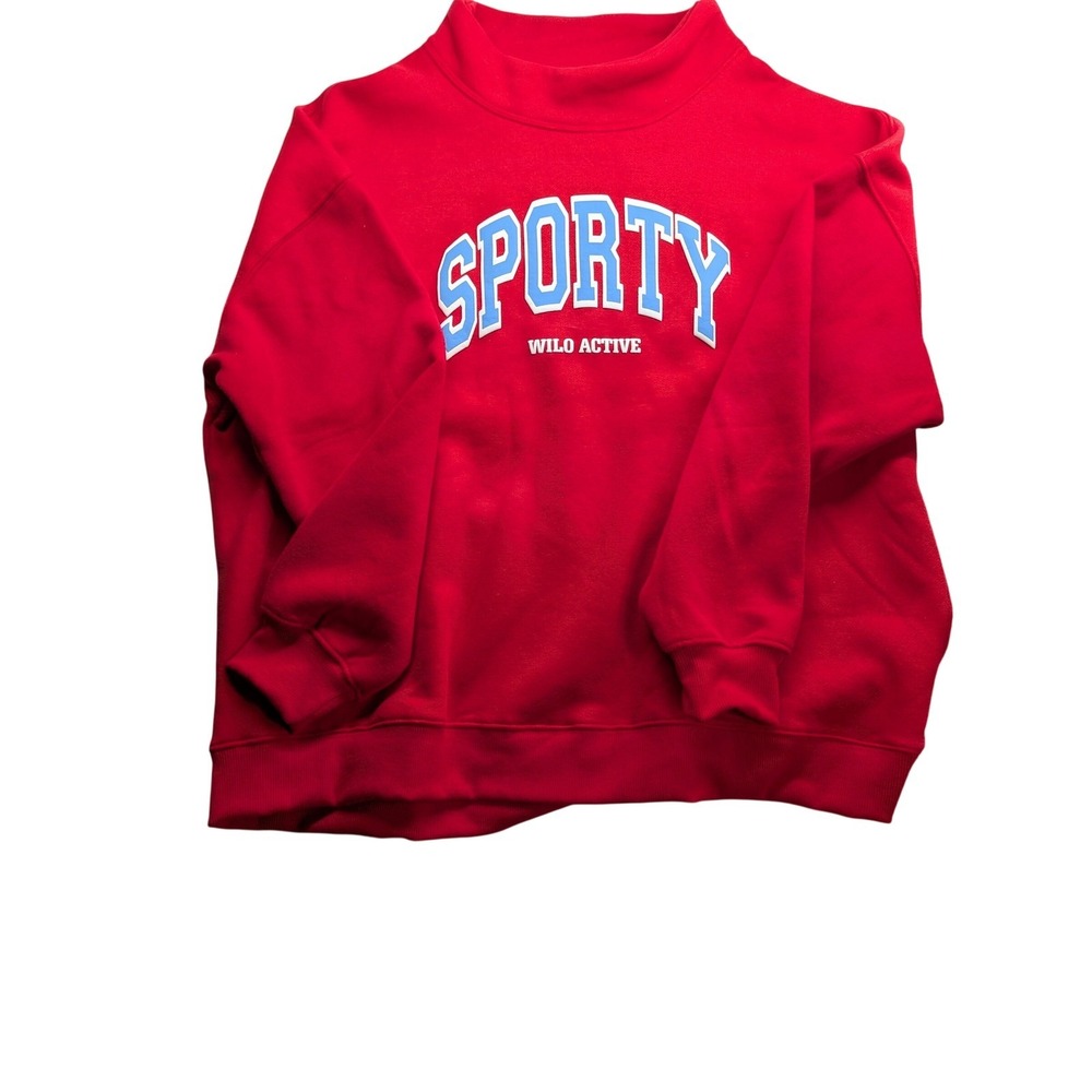 WILO THE LABEL Red Sporty Funnel Neck Jumper and Shorts Set NWT Size Small